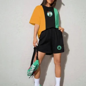 Kadın Nakışlı İkili Şort Takım - Çok Renkli