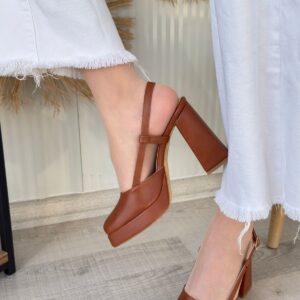 Mety Taba Cilt Topuklu Ayakkabı