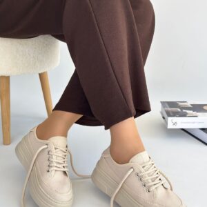 Alternative view of Carin Bej Keten Bağcıklı Spor Ayakkabı