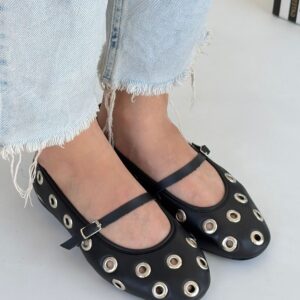 Alternative view of Tinta Siyah Cilt Babet Ayakkabı