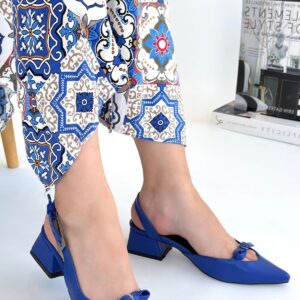 Rewat Mavi Cilt Topuklu Ayakkabı