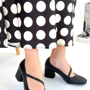 Kier Siyah Cilt Topuklu Ayakkabı