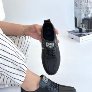 Alternative view of Fiert Siyah Cilt Bağcıklı Spor Ayakkabı