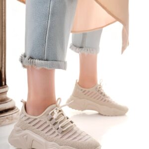 Ante Bej Triko Bağcıklı Spor Ayakkabı