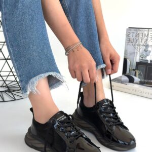 Alternative view of Piona Siyah Rugan Gri Tabanlı Spor Ayakkabı