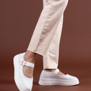 Lunni Beyaz Keten Spor Ayakkabı