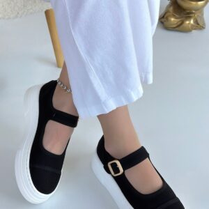 Lunni Siyah Keten Spor Ayakkabı