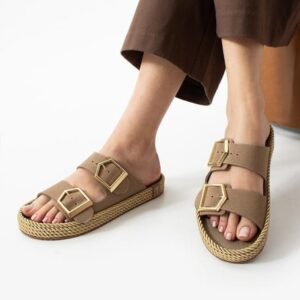 Alternative view of Loera Vizon Nubuk Çift Tokalı Terlik