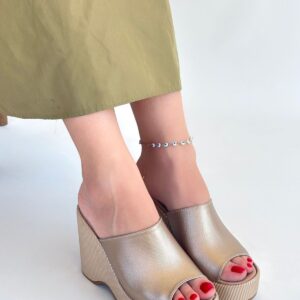 Tlay Bej Cilt Dolgu Topuk Terlik