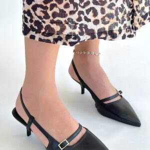 Darina Siyah Cilt Topuklu Ayakkabı