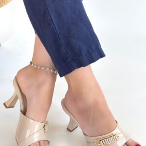 Sief Bej Rugan Topuklu Terlik