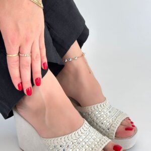 Moka Bej Triko Dolgu Topuk Terlik