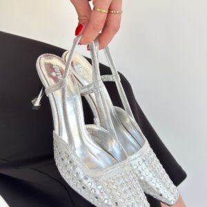 Alternative view of Sione Gümüş Cilt Topuklu Ayakkabı