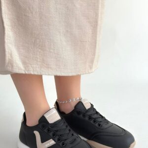 Alternative view of Jowen Siyah Cilt Bej Detaylı Bağcıklı Spor Ayakkabı