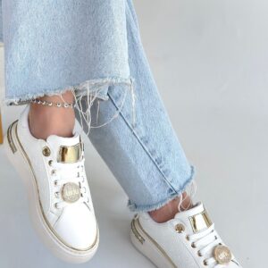 Alternative view of Jlar Beyaz Cilt Bağcıklı Spor Ayakkabı