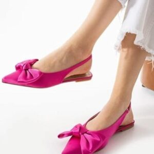 Alternative view of Cenya Fuşya Saten Babet Ayakkabı
