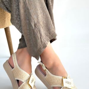 Alternative view of Cate Bej Hasır Cilt Sandalet