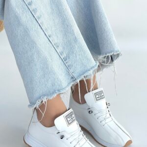 Alternative view of Monya Beyaz Cilt Bağcıklı Spor Ayakkabı