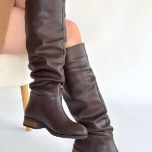 Winda Kahverengi Cilt Körüklü Çizme