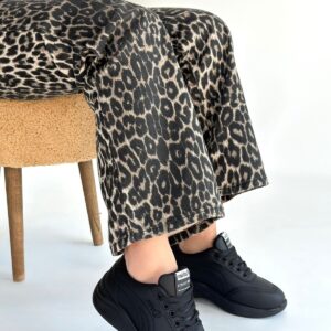 Alternative view of Yejja Siyah Cilt Bağcıklı Spor Ayakkabı