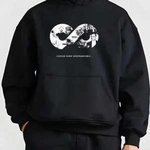 10 Kasıma Özel Üç İplik Kapüşonlu Baskılı SweatShirt - Siyah