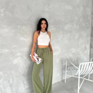 Ayrobin Oversize Kadın Pantalon - Mint Yeşili