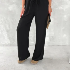 Ayrobin Oversize Kadın Pantalon - Siyah