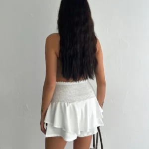 Alternative view of Ayrobin Şortlu Etek - Beyaz