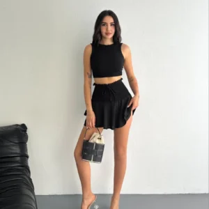 Ayrobin Şortlu Etek - Siyah