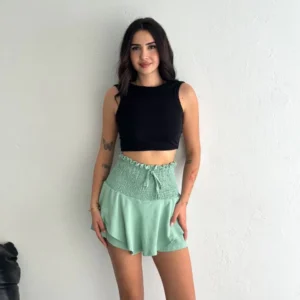 Alternative view of Ayrobin Şortlu Etek - Su Yeşili