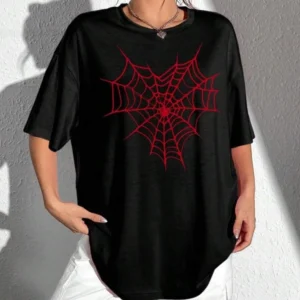 Alternative view of Baskılı Kadın T-shirt - Siyah