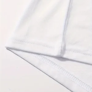 Alternative view of 20/1 Penye Compack Baskılı Oversize Kahve Desenli Kadın Kısa Kol T-shirt - Beyaz