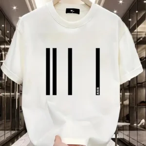 AICG Ön Arka Baskılı Bisiklet Yaka Kadın Oversize Bisiklet Yaka T-shirt - Beyaz