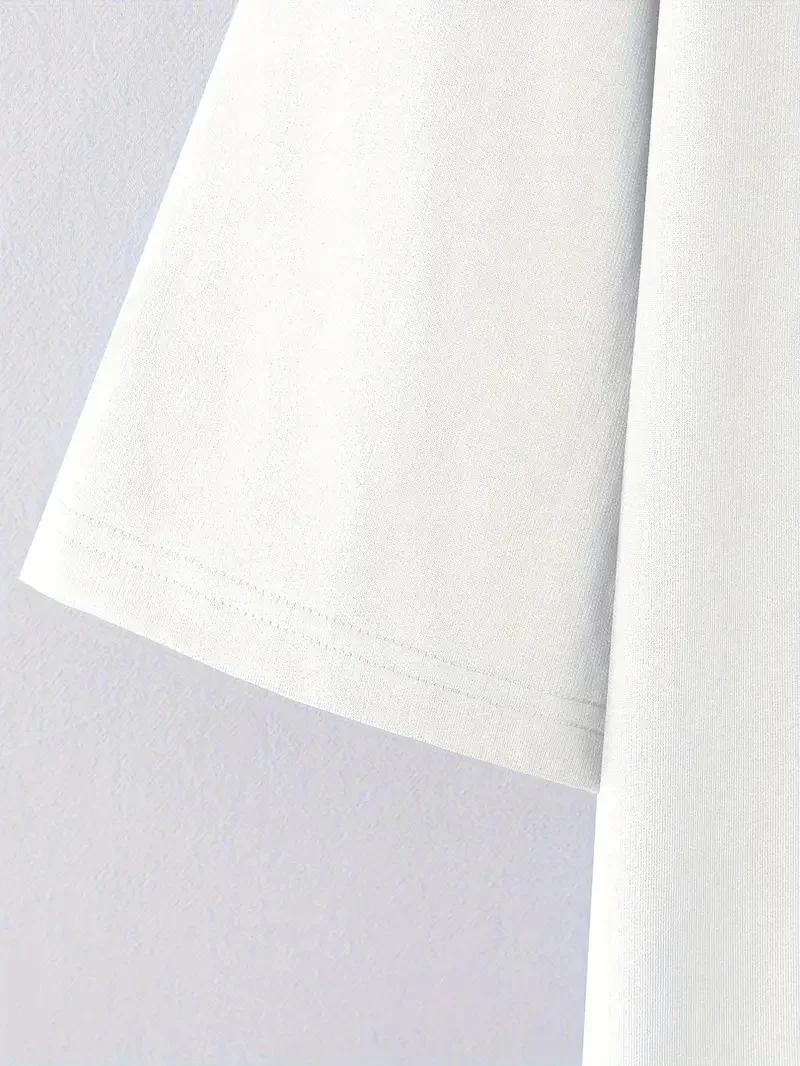 No Risk No Story Baskılı Oversize Bisiklet Yaka T-shirt - Beyaz - Görsel 4