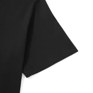 Alternative view of 20/1 Penye Compack Uçak Baskılı Oversize Bisiklet Yaka Kısa Kol T-shirt - Siyah