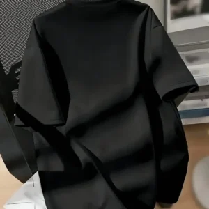 Alternative view of 20/1 Penye Compack New York Baskılı Oversize Kısa Kol Bisiklet Yaka T-shirt - Siyah