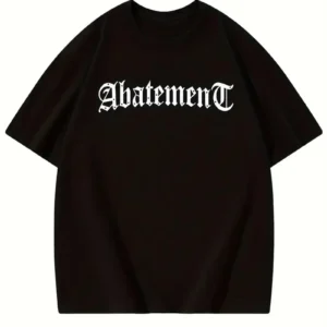 Alternative view of Örümcek Ağı Desenli Baskılı Oversize Bisiklet Yaka T-shirt - Siyah