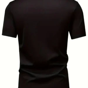 Alternative view of 20/1 Penye Compack Baskılı Oversize Bisiklet Yaka Kısa Kol T-shirt - Siyah