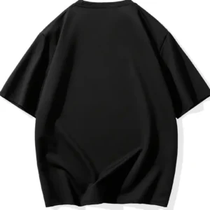 Alternative view of "Neden Bana Bakıyorsun?" Komik Kedi Grafik Tişört - Dijital Baskılı Siyah Bol Kesim Streetwear Tişört, Erkekler için Dört Mevsim Günlük Gömlek - Siyah