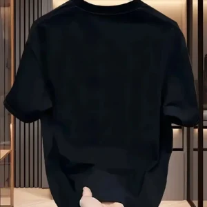 Alternative view of AICG Ön Arka Baskılı Bisiklet Yaka Kadın Oversize Bisiklet Yaka T-shirt - Siyah