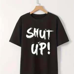 20/1 Penye Compack Baskılı Oversize Bisiklet Yaka m Kısa Kol Yazlık T-shirt - Siyah