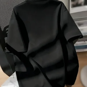 Alternative view of 20/1 Penye Compack Spider Baskılı Oversize Unisex Kısa Kol Yazlık T-shirt - Siyah