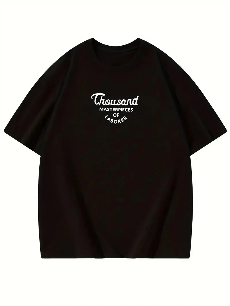 Thousand Ön Arka Baskılı Oversize Bisiklet Yaka T-shirt - Siyah - Görsel 2