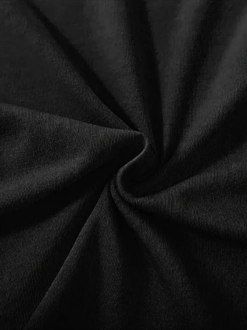 fiyonk Ön Arka baskılı siyah oversize unisex Kısa Kol t-shirt- Siyah - Görsel 2