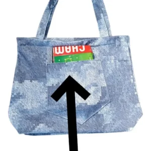 Alternative view of Blujin Desenli Piknik ve Deniz Cepli Fermuarlı Çanta - Mavi