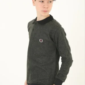 Alternative view of Çocuk Selanik Yaka Nakışlı Kazak - Haki