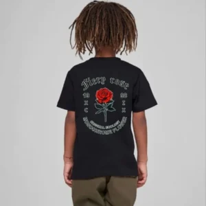 Alternative view of Çocuk Unisex Baskılı T-Shirt - Siyah