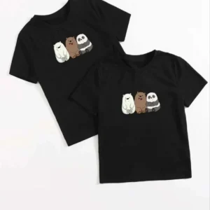 Alternative view of Çocuk Unisex Baskılı T-Shirt - Siyah