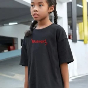 Çocuk Unisex Baskılı T-Shirt - Siyah