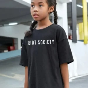 Alternative view of Çocuk Unisex Baskılı T-Shirt - Siyah